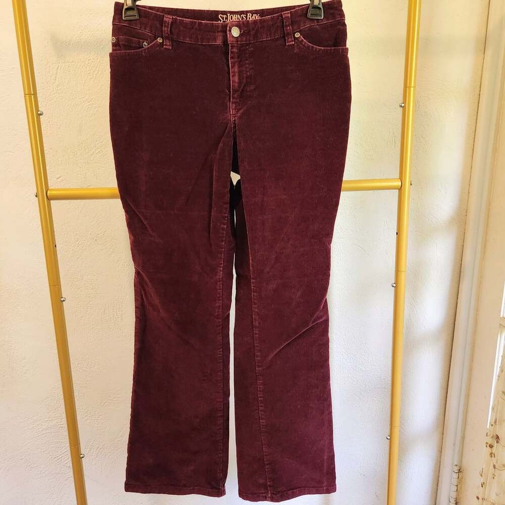 St. John's Bay Corduroy Pants Petite Burgundy